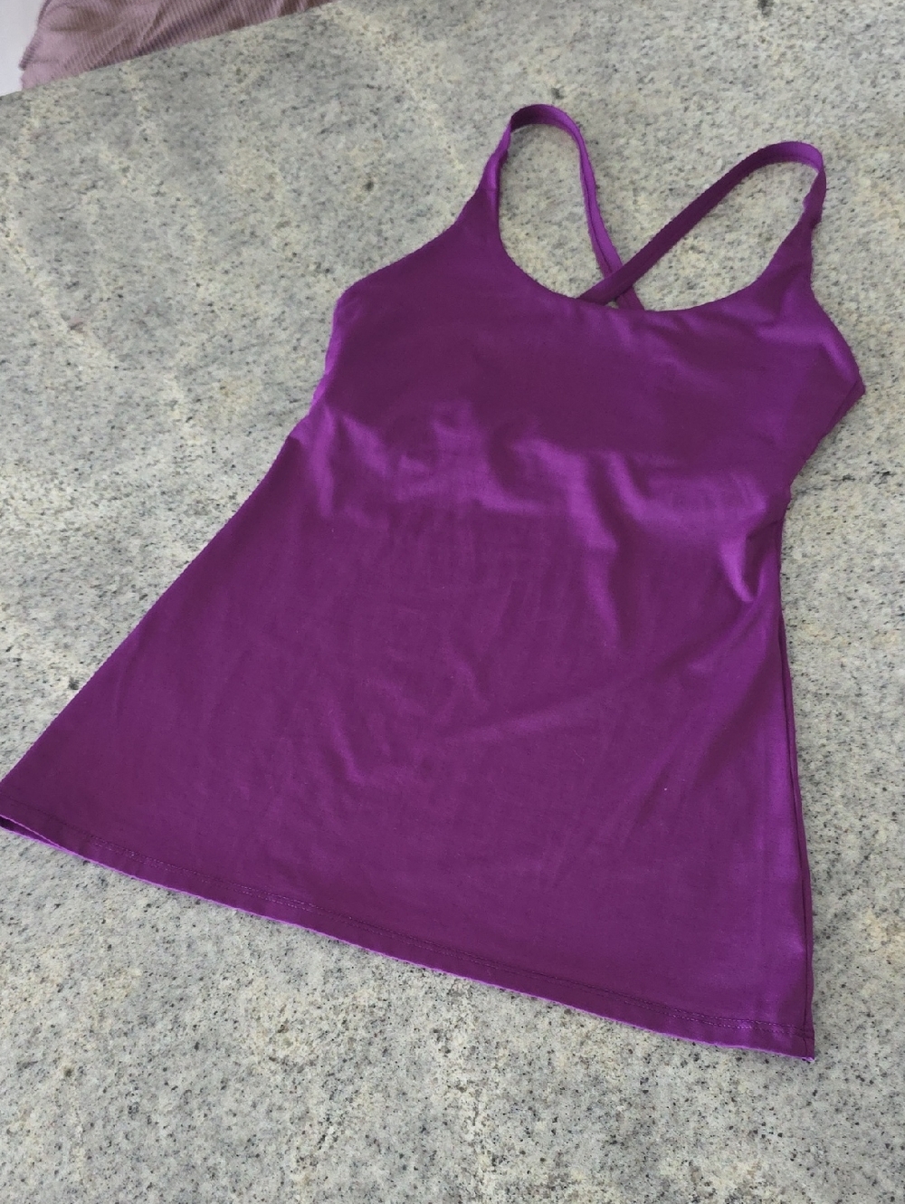 Montiel Active All Day Purple Cross-Back Tank Top